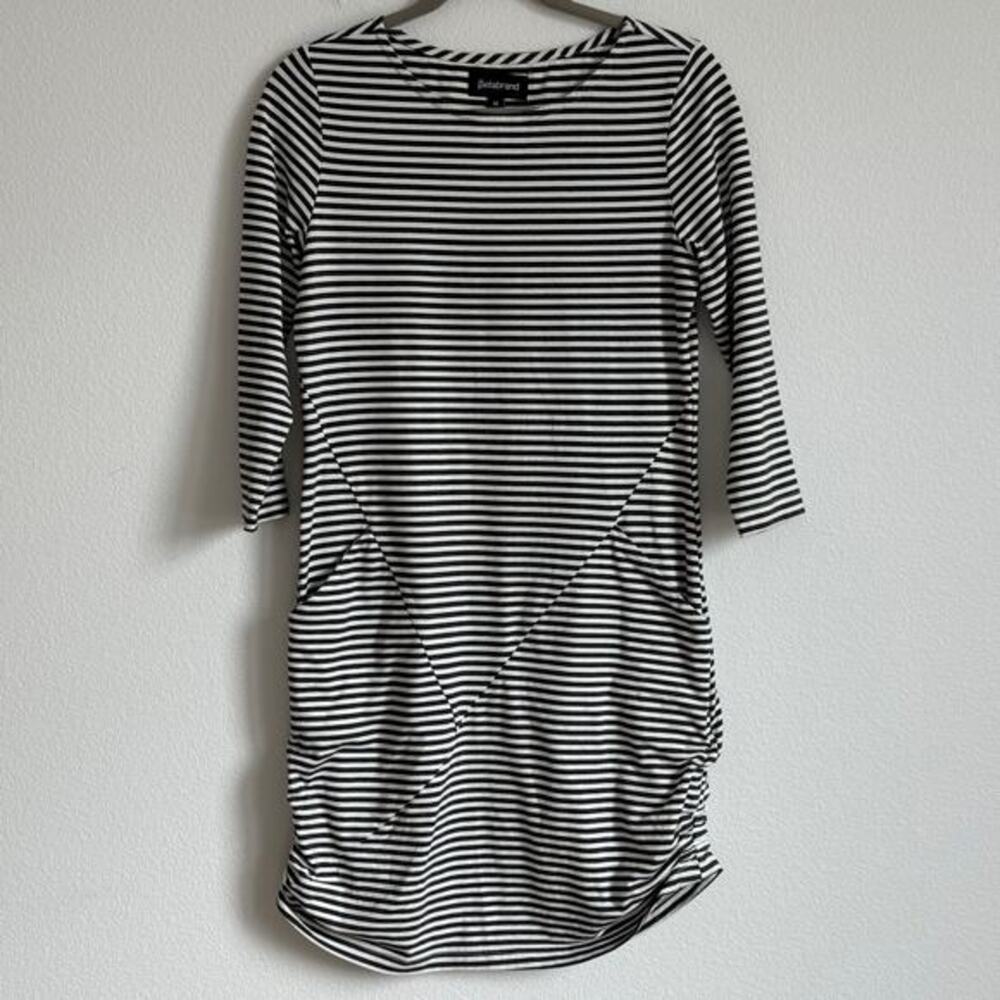 Betabrand 30-Day‎ Travel Gray Striped Knit Dress M Capsule Wardrobe Minimalist
